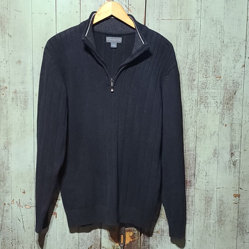 Covington men's black 1/4 zip sweater
